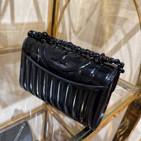 Tory Burch SMALL FLEMING METALLIC QUILT CONVERTIBLE SHOULDER BAG 155938 $548 - Picture 3 of 11